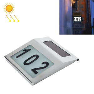 Indicateur lumineux de numéro de maison fixé au mur d'acier inoxydable solaire imperméable extérieur de 2 LED SH38981980-20