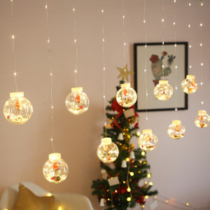 Lumière de rideau de fil de cuivre à LED souhaitant une boule de décoration de Noël, livraison de style aléatoire, type de prise: prise UE (lumière blanche chaude) SH801A1266-20
