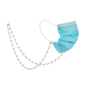 Collier de lanière Anti-perte de masque 2 pièces chaîne de lunettes de masque de perle de forme ovale simple SH2005634-20