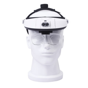 La loupe de lecture et de réparation des personnes âgées avec 2 lampes LED loupe HD montée sur la tête SH3793528-20