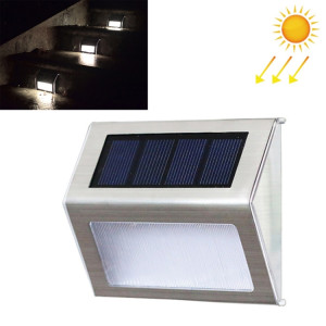 2PCS Solaire En Acier Inoxydable 3 LED Lampe Murale D'escalier Extérieur Jardin Clôture Lumière (Lumière Blanche) SH801A1573-20