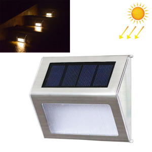 2PCS Solaire En Acier Inoxydable 3 LED Lampe Murale D'escalier Extérieur Jardin Clôture Lumière (Lumière Chaude) SH801B1647-20