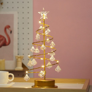 LED en fer forgé veilleuse cristal arbre de noël lumière chambre décoration petite lampe de table SH9982608-20