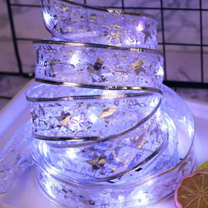 4m 40LEDs cadeau décoration ruban guirlande lumineuse LED fil de cuivre ruban arbre de noël haut bowknot lumière (lumière blanche) SH401B997-20