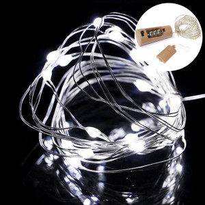 10 pièces Guirlande LED pour bouteille fil de cuivre IP44 lampe de décoration étanche: 2m 20 LEDs (lumière blanche) SH902B1730-20