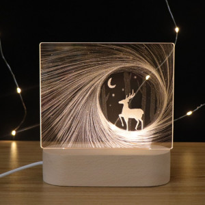Atmosphère 3D Décorative Lumière Acrylique Intérieur Sculpté LED Veilleuse Lampe De Table Fille Créative (Cerf) SH401C1540-20