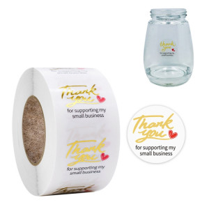 3 PCS Transparent Dorure Merci Cuisson Autocollant Enveloppe Autocollant D'étanchéité Cadeau Décoration Étiquette, Taille: 2.5 cm / 1 pouce (E-08) SH901A1269-20