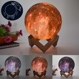 1W lampe de lune 3D enfants cadeau lampe de table peint ciel étoilé LED veilleuse, couleur de la lumière: 15cm Pat Control 3 couleurs SH89021523-20