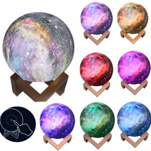 1W lampe de lune 3D enfants cadeau lampe de table peint ciel étoilé LED veilleuse, couleur de la lumière: 15cm contrôle tactile 7 couleurs SH8904898-20