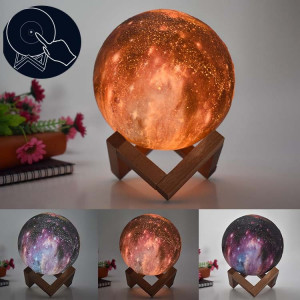 1W lampe de lune 3D enfants cadeau lampe de table peint ciel étoilé LED veilleuse, couleur de la lumière: 8 cm contrôle tactile 3 couleurs SH8906284-20