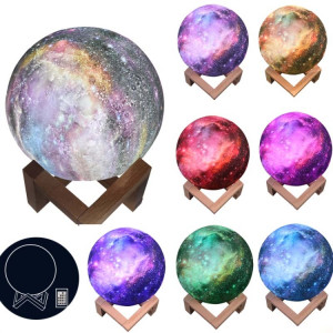 1W lampe de lune 3D enfants cadeau lampe de table peint ciel étoilé LED veilleuse, couleur de la lumière: 8cm télécommande 16 couleurs SH8908502-20