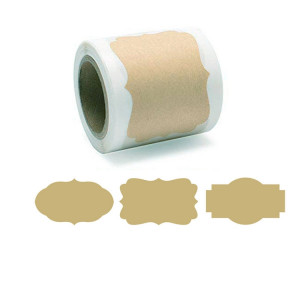 3 pièces d'autocollant d'étiquette de décoration de cadeau de papier kraft brun naturel, taille: 3 x 5 cm (B-36) SH301C1127-20