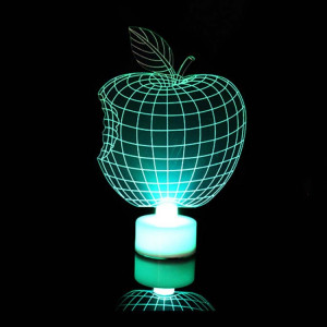 10 PCS Creative Christmas LED Light Coloré Clignotant 3D Night Light (Apple) SH601C824-20