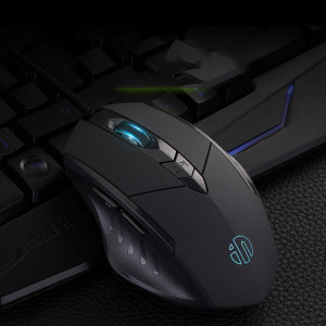 Souris filaire éclairée à définition macro Inphic PW1 Game Mute, longueur du câble: 1,5 m (version de jeu noire) SI201B414-20