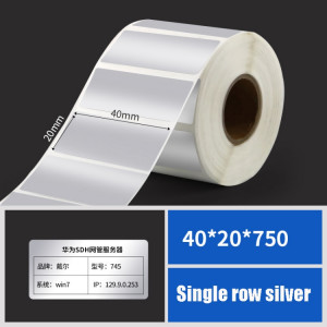 Étiquette d'immobilisation d'équipement d'avion de papier d'argent stupide de papier d'impression pour NIIMBOT B50W, taille: argent 40x20mm SH3115291-20