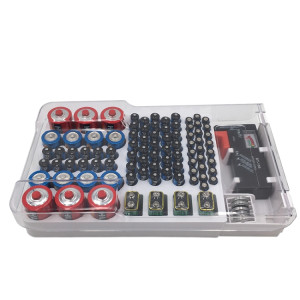 JK-19070823 Boîte de stockage de batterie avec testeur de capacité de batterie (blanc) SH001A413-20