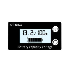 Supnova DC 8-100V Batterie Capacité Indicateur Voltmètre Voltage Gauge, style: blanc SH7501200-20