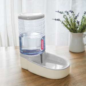 Bol d'alimentation pour abreuvoir pour chat et chien Hipidog Pet Seau de stockage de céréales combiné (fontaine à boire (gris)) SH701D1229-20