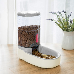 Mangeoire automatique Hipidog Pet Abreuvoir pour chat et chien Bol d'alimentation Seau de stockage de grain combiné (Mangeoire (Gris)) SH701H149-20
