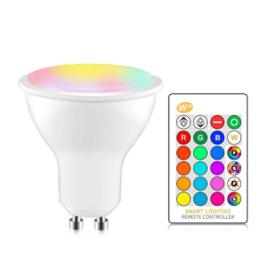 GU10 8W AC85-265V Dimmable LED Spotlight Télécommande Décoration de vacances Éclairage à la maison (RVB + Blanc Froid (5500-7000K)) SH401A171-20