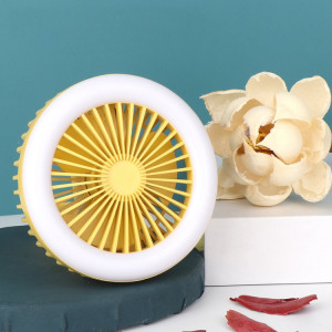 6355 Mini veilleuse à ventilateur pliable avec mousqueton (jaune) SH601A817-20
