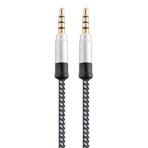 3.5mm mâle à mâle câble audio jack AUX stéréo de voiture plaqué or pour appareils numériques standard AUX 3,5 mm, longueur: 1,5 m (blanc) SH602A1713-20