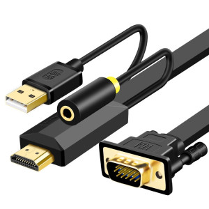 1m JH HV10 1080P HDMI vers VGA câble projecteur TV Box ordinateur portable adaptateur d'affichage industriel câble SJ85011866-20