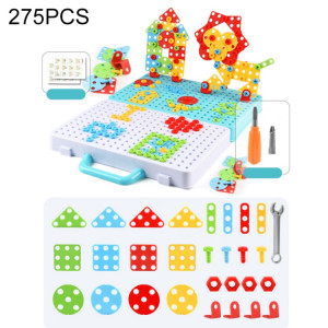Boîte à outils d'assemblage manuelle de jouet de perceuse électrique de serrage de vis pour enfants, Style: 3D + perceuse manuelle (275 PCS) SH20031277-20
