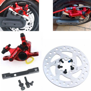 Frein hydraulique modifié pour scooter 3 en 1 + disque de frein à disque de 120 mm + ensemble de siège modifié pour Xiaomi Mijia M365 Pro (frein rouge + adaptateur noir) SH801B751-20