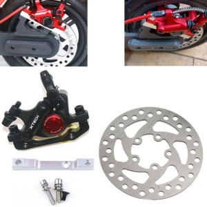 Frein hydraulique modifié pour scooter 3 en 1 + disque de frein à disque de 120 mm + ensemble de siège modifié pour Xiaomi Mijia M365 Pro (frein noir + adaptateur argent) SH801C1596-20