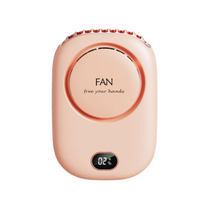 DQ203 Lazy Hanging Neck Fan USB Mini Desktop Large Wind Fan(Pink) SH401B1740-20