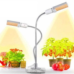 LED Plante Croissance Full Spectral Spectral Light E27 Clip Cink Lampe de maïs intérieur, sans adaptateur secteur, Puissance: 2 têtes SH77011234-20