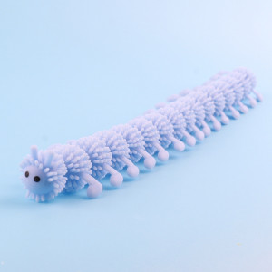 12 PCS Enfants Caoutchouc doux 16 Section Caterpillar Toy décompression stretch (bleu) SH301A57-20