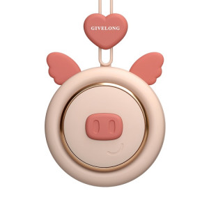 Givelong suspendu mini ventilateur USB rechargeable ventilateur portable à feuilles portables (porcelet (rose)) SG401A385-20