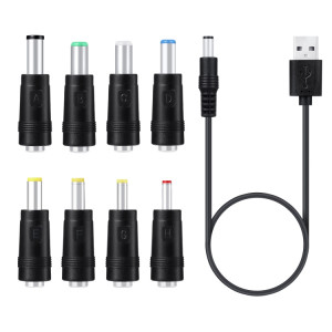 Cordon d'alimentation DC 8 en 1 Câble de charge USB de chargement USB multi-fonction USB (noir) SH201A657-20