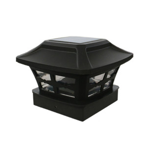 Lampe de colonne solaire extérieure de 4 pouces blanche + lampe de jardin claire blanc chaud (noir) SH201A1969-20