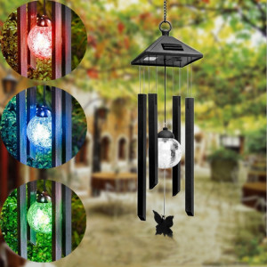Lampe de vélo de vent solaire de plein air, étanche en acier inoxydable suspendu lampe de décoration de lampe de décoration SH98971618-20