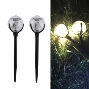2 PCS Contrôle de la lumière Lampe à gazon solaire Lumières de jardin extérieures (lumière chaude) SH501A1097-20