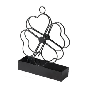 2 PCS Porte-moustiche en fer forgé simple suspendu Porte-moustiche de moustiche de moustiche ignifuge de moustiche de moustiche de bobine de bobine d'encens brûleur d'encens ornements à quatre feuilles d'herbe (noir) SH3702897-20