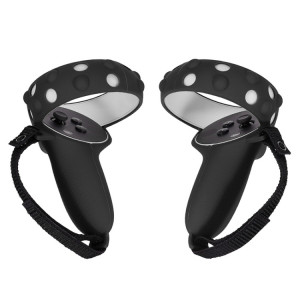 2 Ensembles GS092 Contrôleur de poignée Couvercle de protection en silicone anti-chute et couverture tout compris anti-incluse pour Oculus Quest 2 (Noir) SH001B1388-20