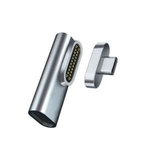 20 broches ELBOW MAGNETIQUES USB-C / TYPE-C Adaptateur de prise en charge de la charge et de la vidéo 4K transfert de vidéo (gris) SH501B546-20