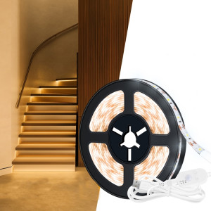 Strip de lumière LED USB Humain Intelligent Intelligent Induction Étanche Light Strip 2835 Porte-armoire Porte-armoire Tableau de lumière douce 1m (3000k chaud blanc) SH402A41-20
