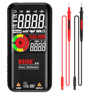 Digital Multimètre Nombre de Bsise 9999 Compte LCD Affichage de couleur LCD Compteur de diode de capacité de tension CC, Spécifications: S10 Sèche Battery Version (Noir) SB8801425-20