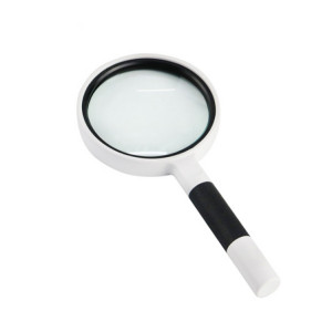3 PCS Loupe de lecture à la main Loupe de verre Lentille de verre Poignée antidérapante Vieux Homme Lecture de la réparation Loupe Loupe, Spécifications: 75mm 4 fois (Blanc Blanc) SH31071637-20