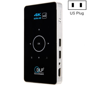 Système Android C6 1G + 8G Système Intelligent DLP HD Mini Projecteur Portable Home Home PROJECTEUR DE TÉLÉPHONE MOBILE, PLUG US (Noir) SH79011982-20