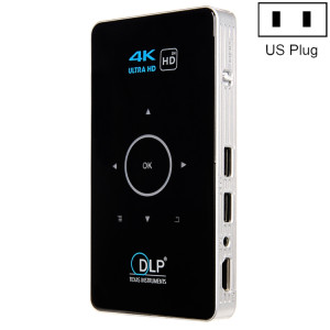Système Android C6 1G + 8G Système Intelligent DLP HD Mini Projecteur Portable Home Home PROJECTEUR DE TÉLÉPHONE MOBILE, PLUG US (Noir) SH79011832-20
