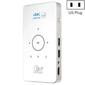 Système d'android C6 1G + 8G Système Intelligent DLP HD Mini Projecteur Portable Home Home Structure de téléphone mobile, Fiche américaine (Blanc) SH7905203-20