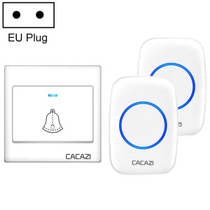 CACAZI H10 1 pour 2 sonnette de musique sans fil pour la maison sans batterie, prise : (blanc) SC002A1906-20