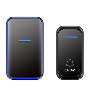 CACAZI Home Smart Digital Wireless Doorbell Sonnette électronique à distance téléavertisseur pour personnes âgées, Style: Prise UE (Noir) SC402B231-20