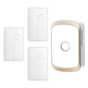 CACAZI M20 1 pour 3 capteur d'ouverture de porte de type divisé rappel d'alarme de sonnette sans fil intelligente, Style: prise ue (or) SC802A125-20